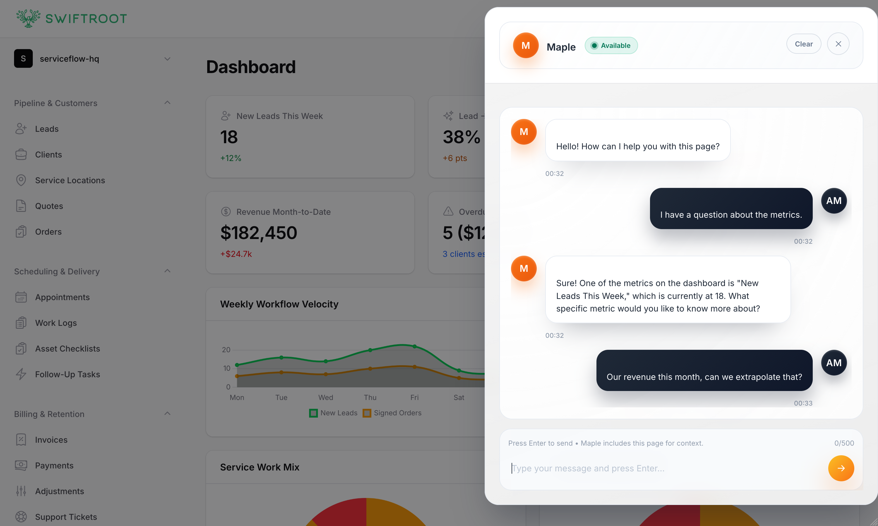 Maple chat context screenshot